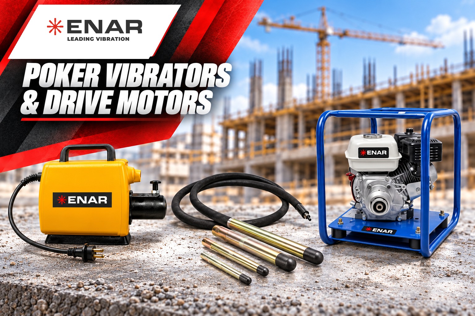 POKER CONCRETE VIBRATORS / DRIVE MOTORS – equipment range