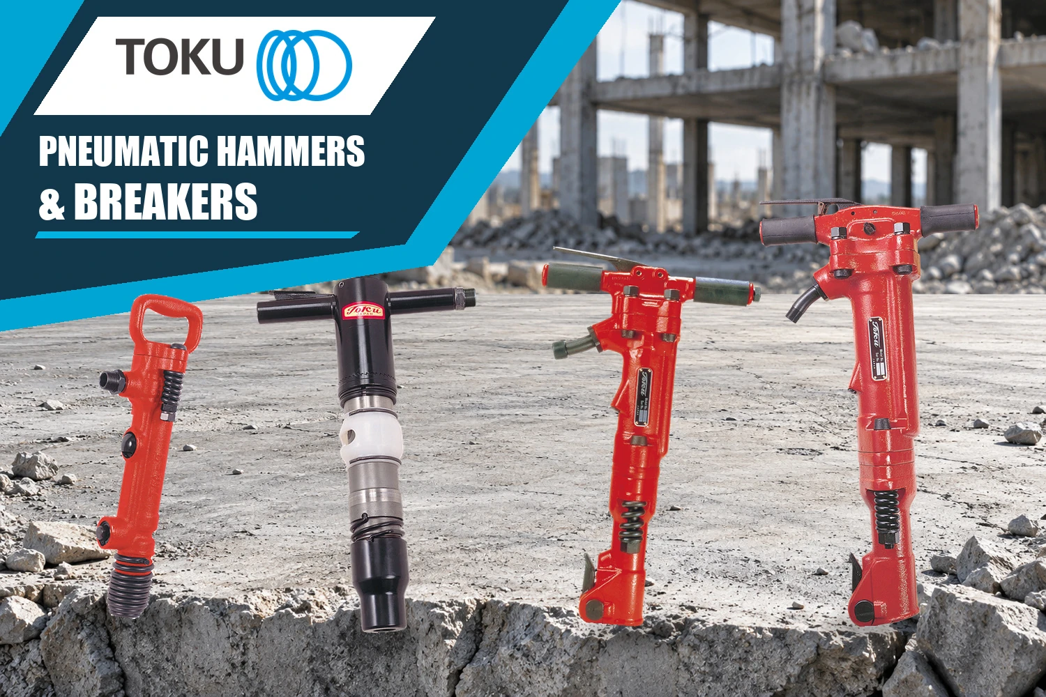 TOKU pneumatic hammers and breakers - TCA7 TCB200 TPB60 TPB90