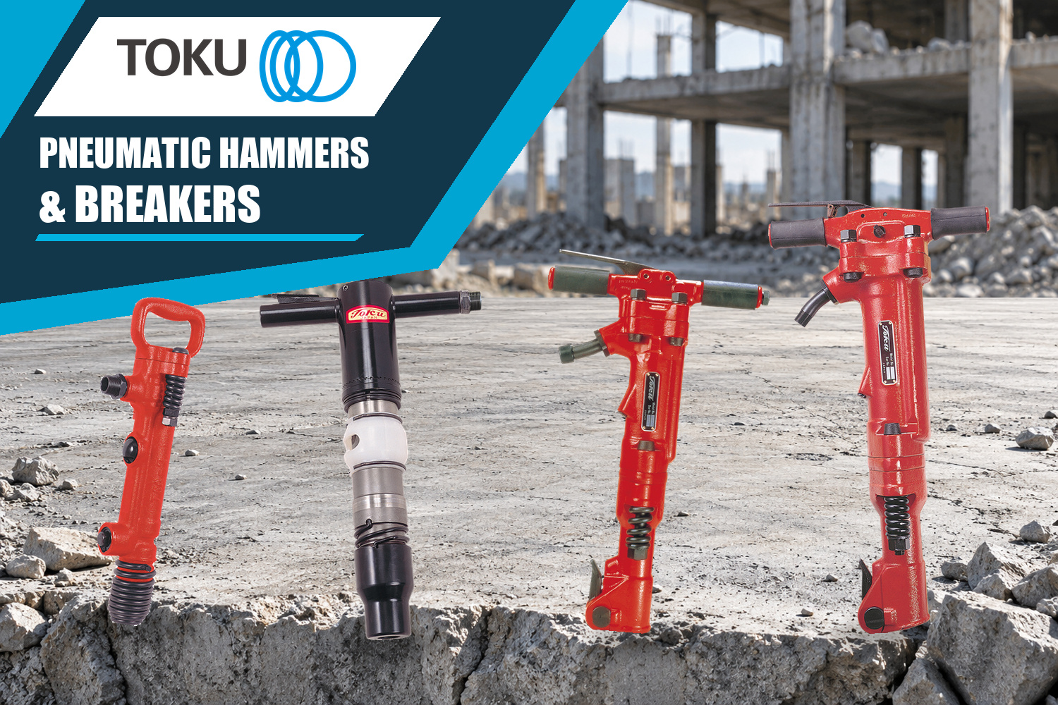 TOKU pneumatic hammers and breakers - TCA7 TCB200 TPB60 TPB90