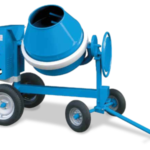 POLIERI MIX 3504R concrete mixer with four pneumatic wheels and steering handle