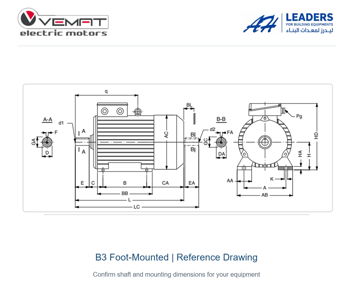 VEMAT 2 HP 380V Electric Motor - Slow - 50 Hz - Image 3